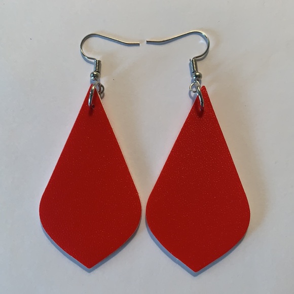 Faux Leather Dangle Earrings - Picture 2 of 4